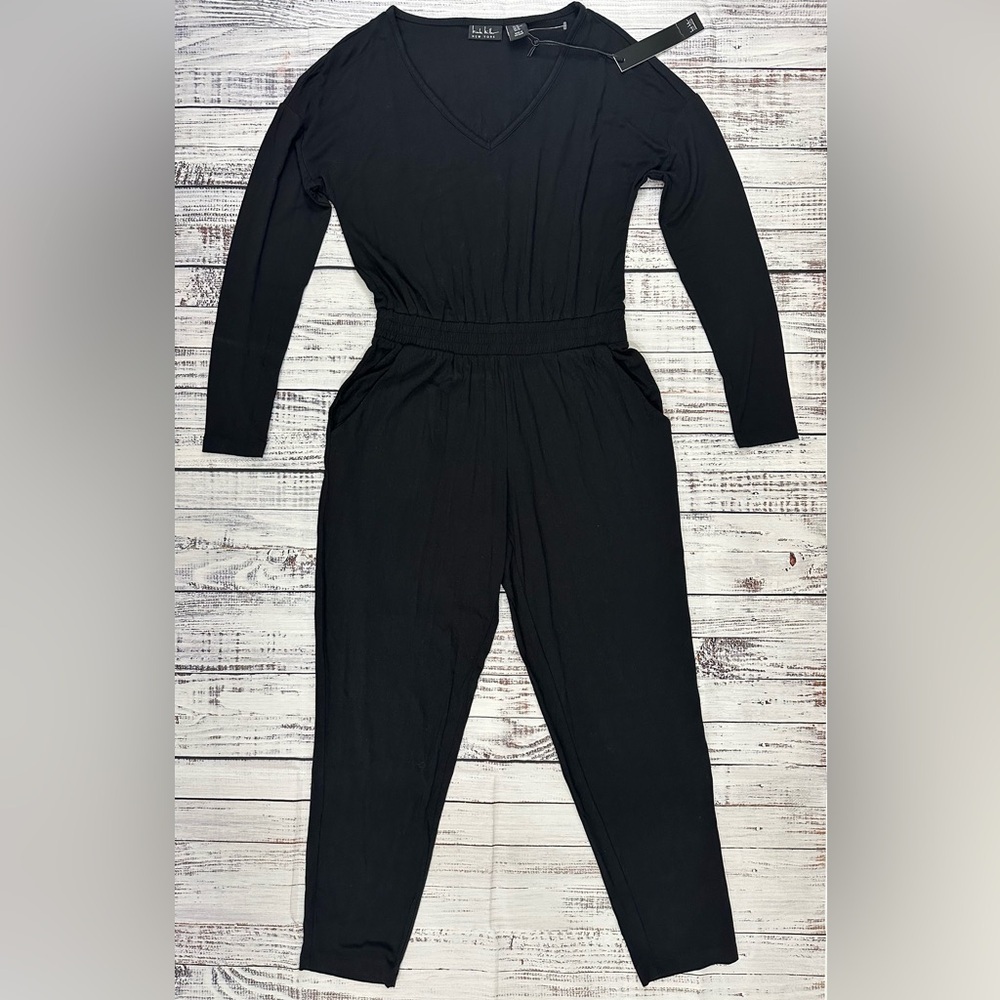 Nicole‎ Miller Black Stretch Body Jumpsuit Sz. XS - Picture 2 of 6